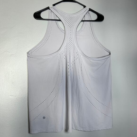 ✨Athleta x Allyson Felix Women Tank Top L Purple Laser Cut Racerback Lightweight - Picture 3 of 9